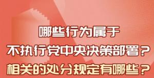 【學(xué)習(xí)在線】哪些行為屬于不執(zhí)行黨中央決策部署？相關(guān)處分規(guī)定是什么？